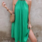 Halter Sleeveless Pleated Casual Dress