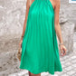 Halter Sleeveless Pleated Casual Dress
