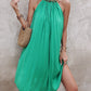 Halter Sleeveless Pleated Casual Dress