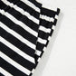 Black White Striped Short Sleeve Top and Shorts Set