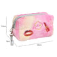 Pink Sequined Lip Lipstick Fluffy Cosmetic Bag
