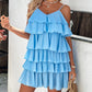 Ruffle Hem V Neck Mini Dress