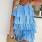 Ruffle Hem V Neck Mini Dress