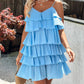 Ruffle Hem V Neck Mini Dress