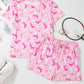 Pink Western Boots Printed Short 2pcs Lounge Set