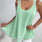 Love Heart Pattern Contrast Lace Layered Chiffon Tank Top