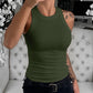 O Neck Sleeveless Basic Slim Fit Skinny Tank Casual Top(Without Pads)