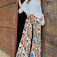2 Pieces Outfits Cold Shoulder Batwing Sleeve Top amd Casual Floral Print Pocket Design Wide Leg Pants Set