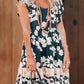 Floral Print Ruffle Sleeve Empire Waist Mini Dress