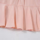 Delicacy Solid Color Flounce Hem Buttoned Turn Down Collar Dress