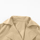 Pale Khaki Solid Color Lapel Collar Waist Tie Wind Coat