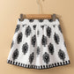 Black Tribal Geometric Print Belted High Waist Casual Shorts