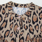 Light French Beige Oversized Leopard Print Balloon Sleeve Casual Shirt