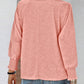 Round Neck Shirred Lantern Sleeve Long Sleeve Softy Basic T Shirt Casual Tee