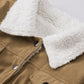 Khaki Corduroy Sherpa Snap Button Flap Jacket