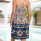 Floral Print Bandeau Sleeveless Ruched Boho Dress Casual Smocked Backless A Line Mini Dress