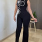 Floral Print High Neck Sleeveless Elegent Jumpsuit
