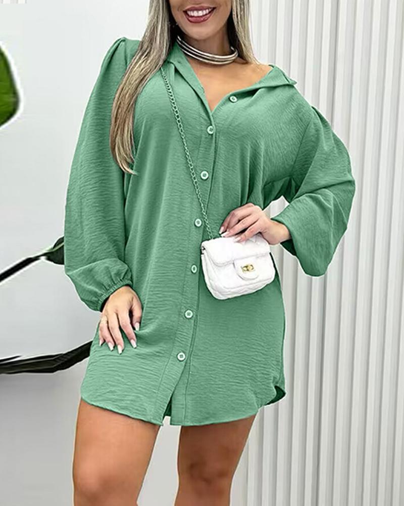 Turn down Collar Buttoned Casual Top