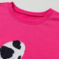 Strawberry Pink Cow & Sequin Double Heart Patch Graphic Sweatshirt
