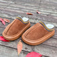 Chestnut Contrast Edge Suede Plush Lined Thick Sole Winter Slippers