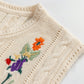 Jet Stream Embroidered Floral Cable Knit Sweater Vest