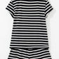 Black White Striped Short Sleeve Top and Shorts Set