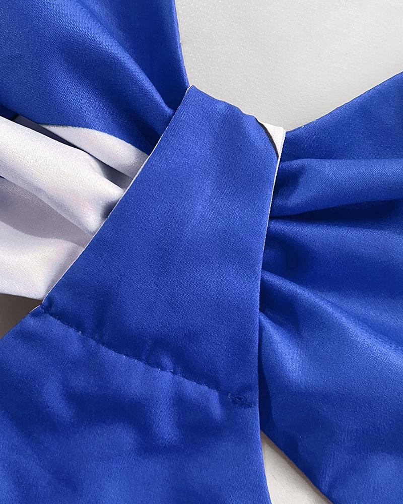 Floral Print Bowknot Decor Spaghetti Strap Skort Romper Casual Hollow out Slim Fit Jumpsuit