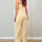 Spaghetti Strap Faux Two Pieces Jumpsuit Casual Wide Leg Romper