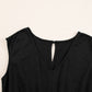 Black Shirred High Waist Sleeveless V Neck Jumpsuit