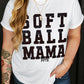 White SOFT BALL MAMA Graphic Crewneck Plus Size Tee