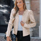 Sparkly Sequin Open Front Puff Sleeve Blazer Coat