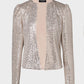 Sparkly Sequin Open Front Puff Sleeve Blazer Coat