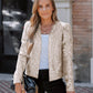 Sparkly Sequin Open Front Puff Sleeve Blazer Coat