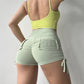 Ruched Drawstring High Waist Active Shorts
