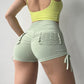 Ruched Drawstring High Waist Active Shorts