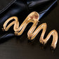 Gold Wave Shaped Plated Alloy Large Hair Clip