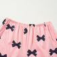 Pink Bow Printed Short 2pcs Lounge Set