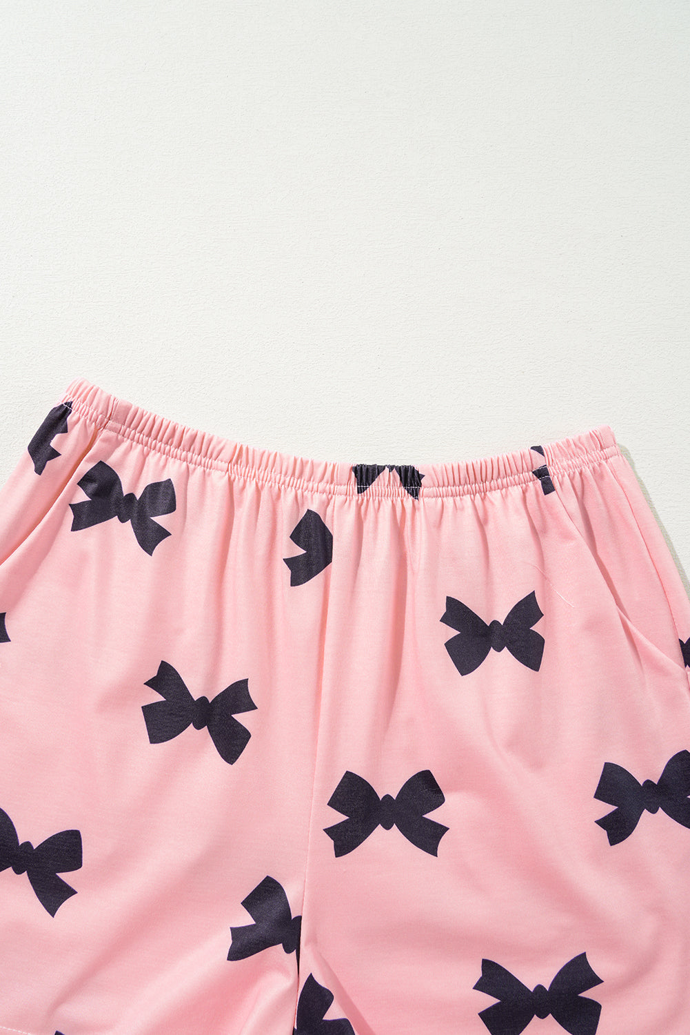 Pink Bow Printed Short 2pcs Lounge Set
