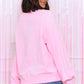 Pink Hugs and Kisses Pop Up Embroidered Raglan Sleeve Sweatshirt