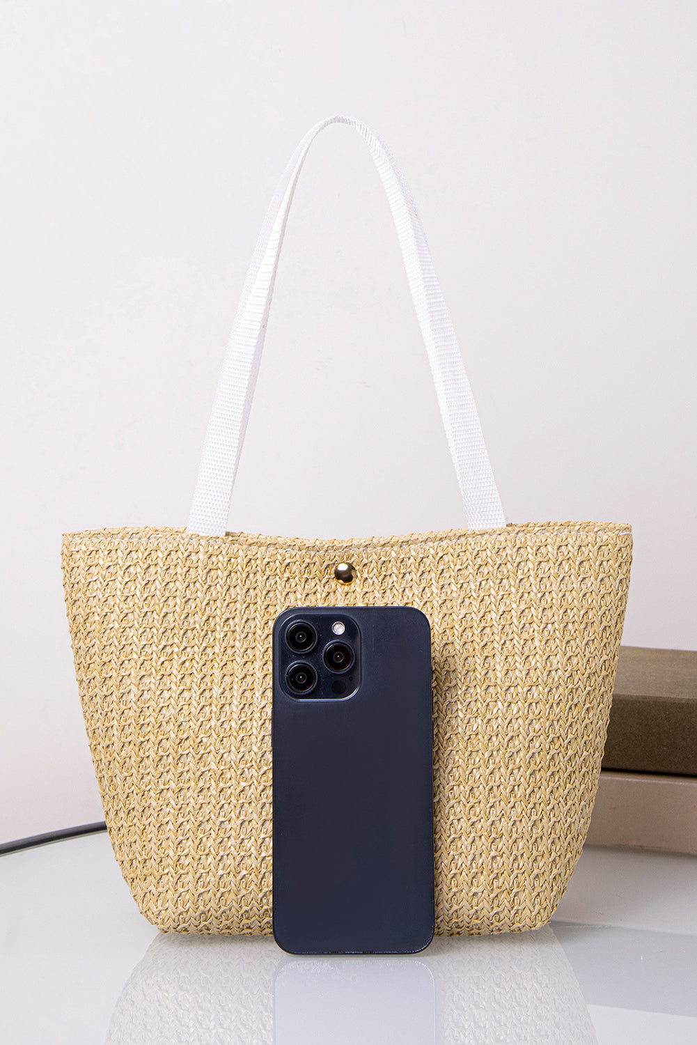 Beige Minimalist Large Tote Bag