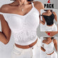 2 Pack Womens Lace V Neck Spaghetti Strap Bralette Camisoles Sexy Soft Crop Tank Top