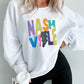 White Nashville Graphic Corded Oversized Sweatshirt
