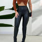 ChicMe CurveEase PU Leather Leggings High Waist Curved Fleece Lined Tights Casual Pants
