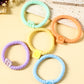 Pink 5Pcs Smile Face Tab Braided Hair Tie Set