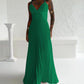 Bandeau Sleeveless Pleated Dress Elegant Flowy A Line Maxi Dress
