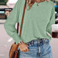 Round Neck Shirred Lantern Sleeve Long Sleeve Softy Basic T Shirt Casual Tee