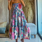 Tribal Print Long Pleated Skirts Flowy High Waist A Line Maxi Skirts