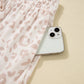 Beige Cheetah V Neck Tee and Pants Lounge Set
