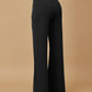 Metal Button Decor High Waist Casual Straight Leg Work Pants