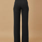 Metal Button Decor High Waist Casual Straight Leg Work Pants
